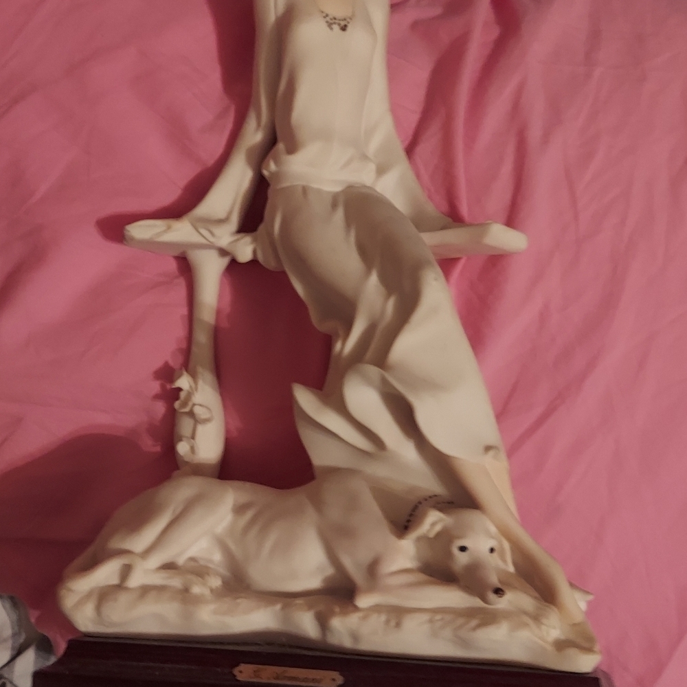Giuseppe armani large vintage rare lady and dog